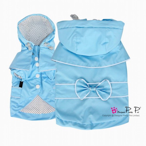 Pretty Pet jas met capuchon kleur blauw  (regenjasje)